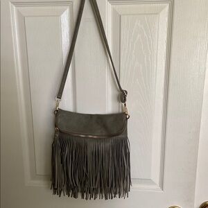 Fringe Crossbody Bag - Gray